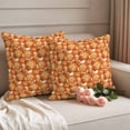 thumbnail image 2 of Orange Flowers Outdoor Waterproof Pillow Covers, Spring Floral Country Pastoral Retro Decorative Square Throw Pillowcase Sofa Cushion Sham for Patio/Couch/Chair, 26"x26" 2 Pack, 2 of 8