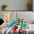 thumbnail image 3 of Birthday Soft Flannel Fleece Throw Blanket, Balloons Burst Fun Graphic Design Festival Cheerful Mood Greeting Celebration, Cozy Plush for Indoor and Outdoor Use, 70" x 90", Multicolor, by Ambesonne, 3 of 5