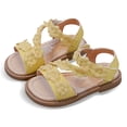thumbnail image 1 of Sandales de Mode pour Filles avec Nœud Design Sangles Réglables pour Tout-Petits Enfants Décontractées Extérieur Printemps Été Automne, Couleur : Jaune, 2.5-3 Ans, 1 of 5
