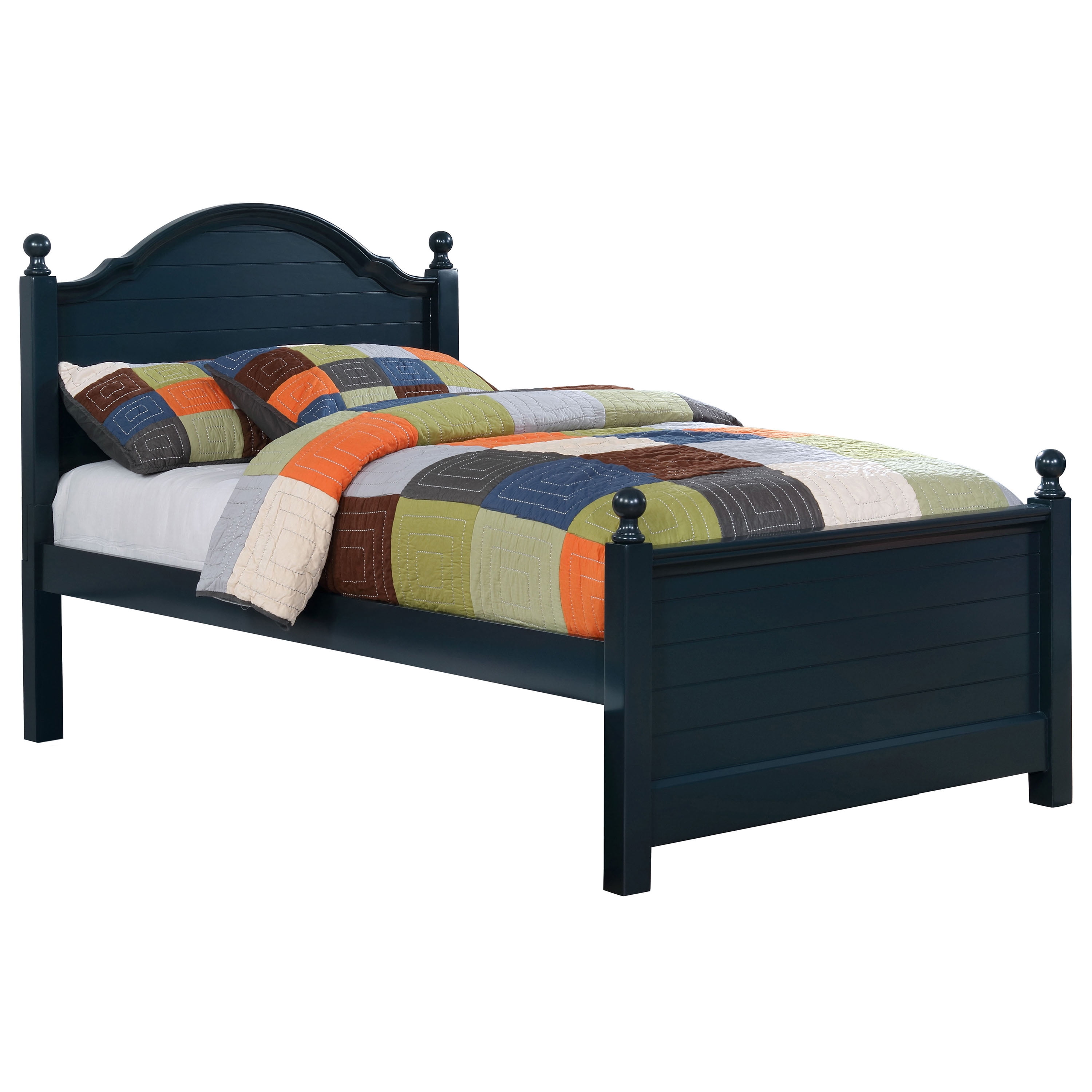 Furniture of America Taylor Mattress Ready Wood Blue Twin Kids Bed