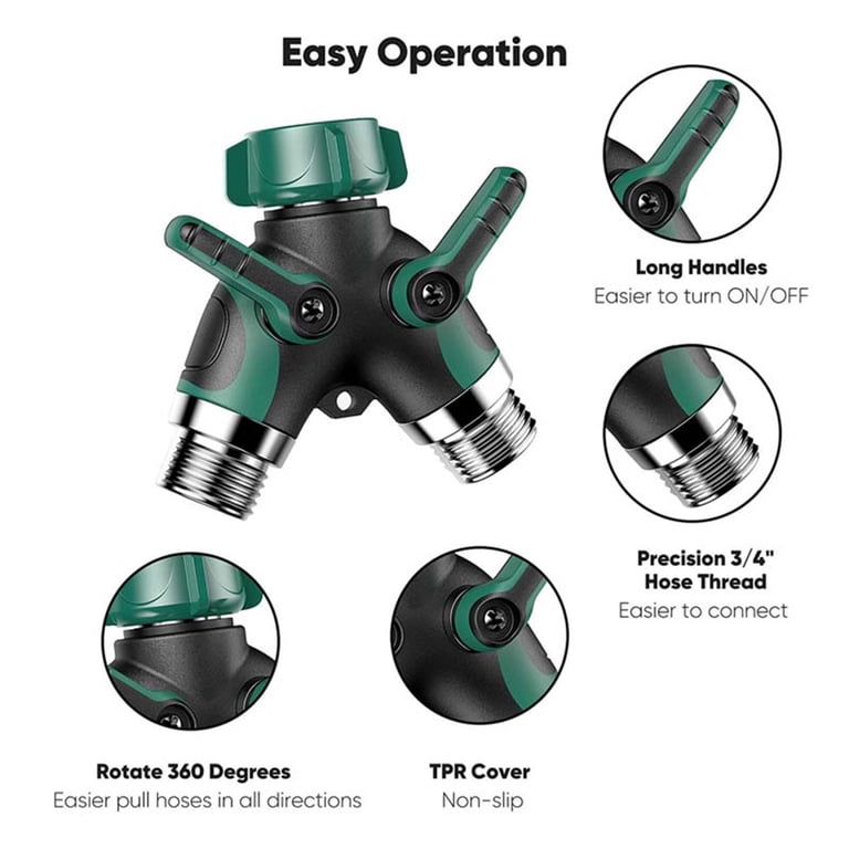 Umexus 2-Way Garden Hose Splitter, Heavy Duty Y Connector photo 5