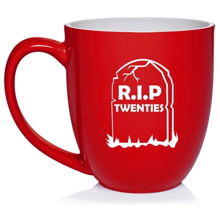RIP Twenties 30th Birthday Gift Ceramic Coffee Mug Tea Cup Gift for Her Him Friend Coworker Wife Husband (16oz Red)