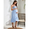thumbnail image 2 of Women's Maternity Dress Summer Sleeveless Smocked Casual Spaghetti Strap Flowy Maxi Dress, 2 of 5