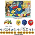 thumbnail image 2 of 32-Piece For Pete Cat Cartoon-Themed Birthday Party Decorations Set – Includes Backdrop, Cake Topper, 12 Cupcake Toppers, and 18 Balloons, 2 of 5