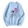 thumbnail image 3 of Gibobby Tops Mujeres Casual Camiseta estampada de talla grande con estampado del día de San Valentín para mujer Top informal de manga larga (Azul, S), 3 of 4