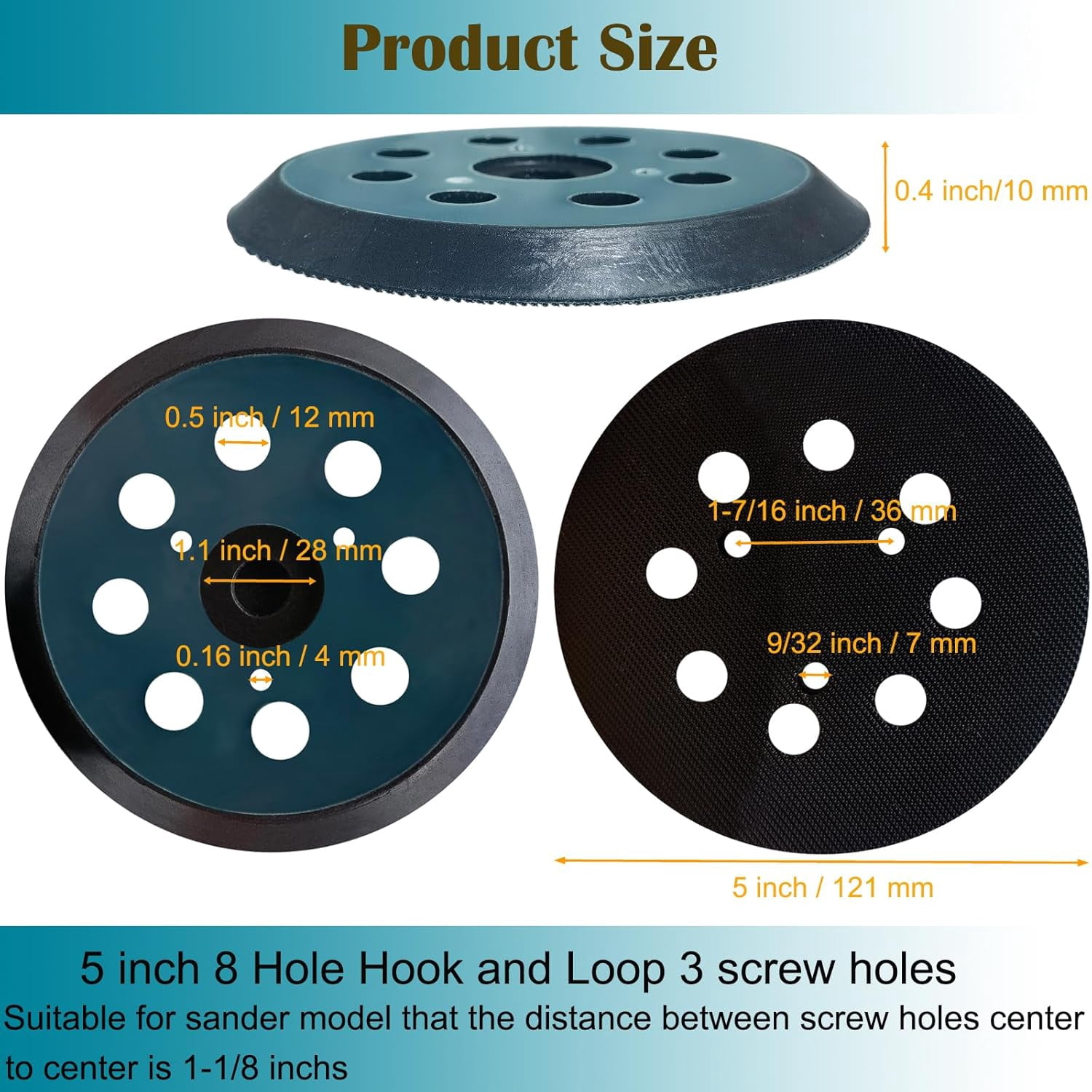 2 packs of 5-inch 8-hole replacement sandpaper pads suitable for sanders - 5-inch hook-and-loop sandpaper pads suitable for 5010, 5030/, 5031, 5041, 01 random orbital sanders