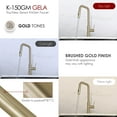 thumbnail image 4 of Stylish Single Handle Brushed Gold Pull Down Touchless Kitchen Faucet K-150GM, 4 of 14