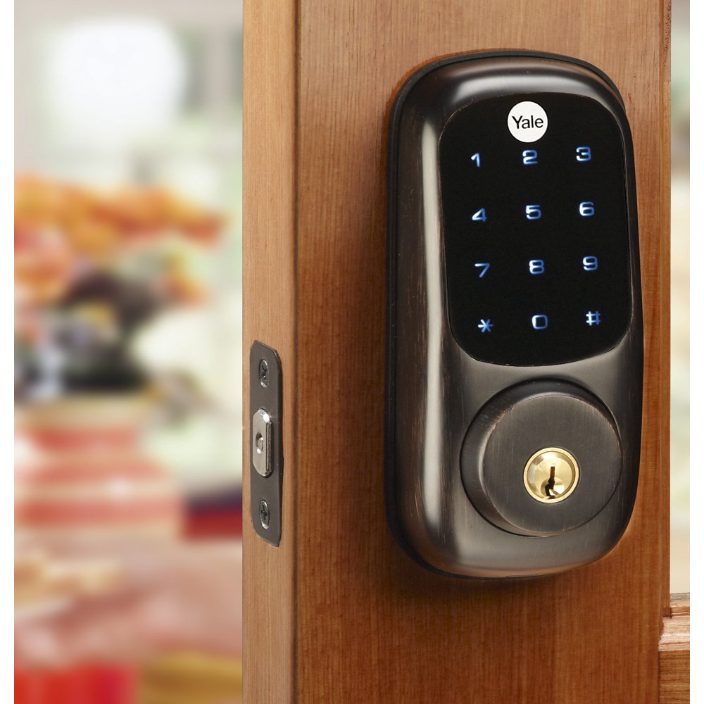 YALE REAL LIVING Electronic Keyless Deadbolt,Zwave,Brnz YRD226ZW10BP