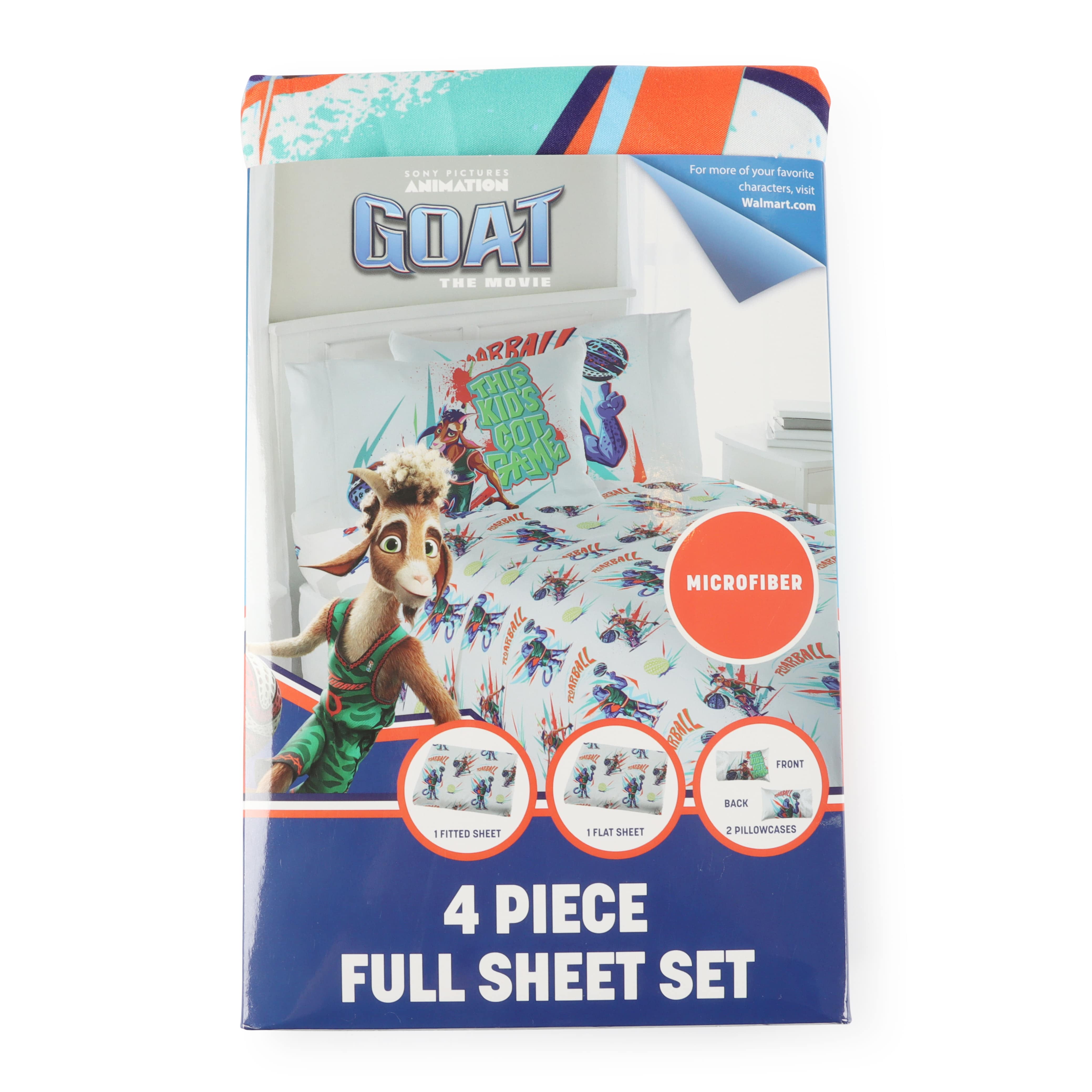 GOAT Movie Kids Full Size 4 Piece Bedding Set - Ultra Soft