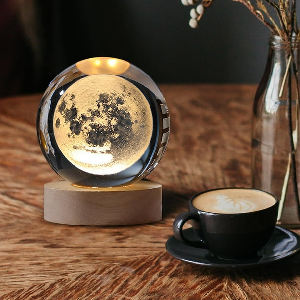 de cristal 3D de 3,15 pulgadas, luces nocturnas, lámpara de noche astronómica, lámpara de noche decorativa planetaria, lámpara de noche para Fernando Luz de noche
