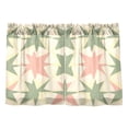 thumbnail image 7 of Yayeee Kitchen Curtains Tier Pair Light Filtering 27"x36" Rod Pocket Short Cafe Window Panel, Pink and Green Geometric, 7 of 7