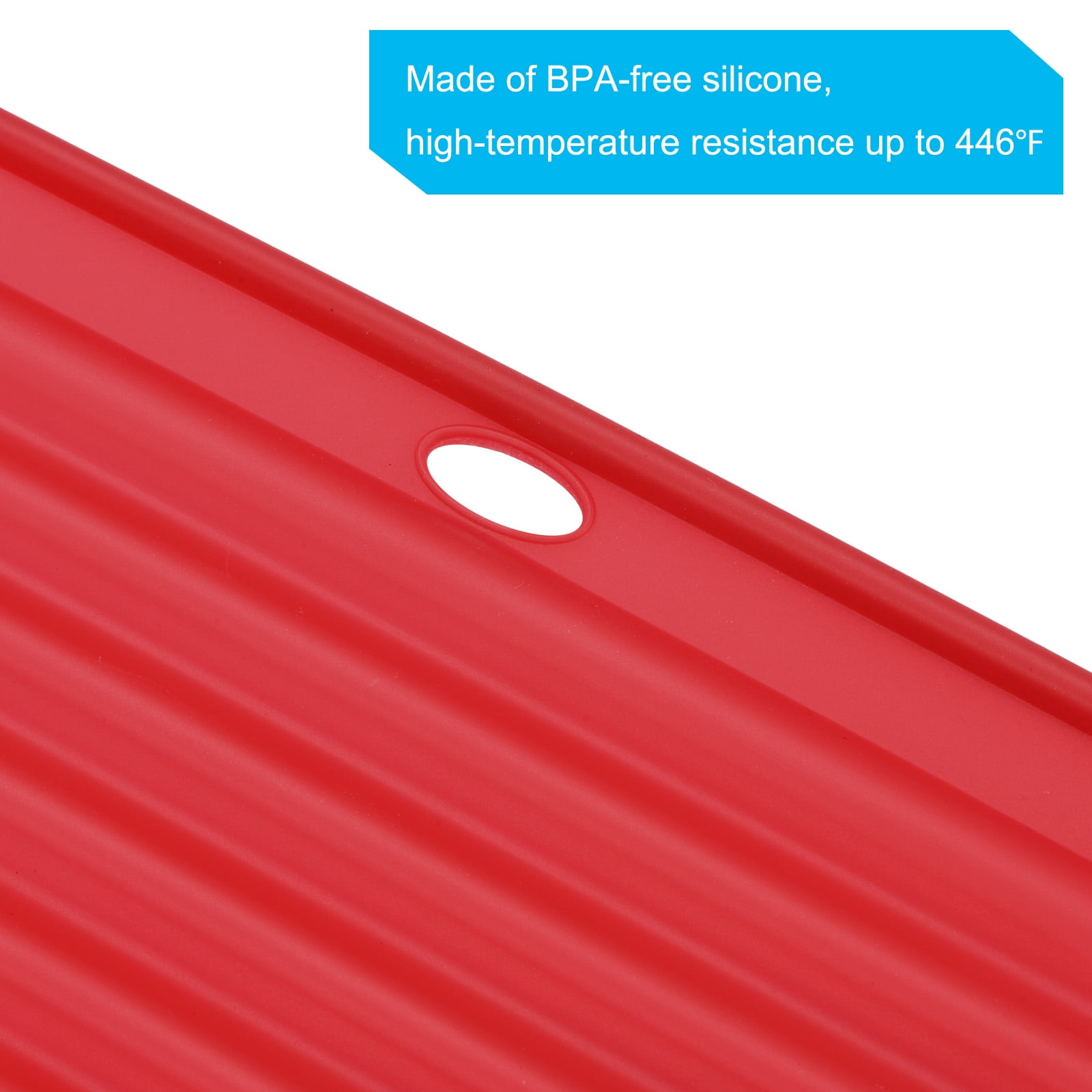 Unique Bargains Silicone Dish Drying Mat Reusable Sink Drain Pad Heat Resistant Red