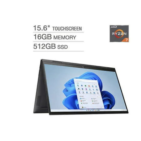 HP Envy x360 15.6" Touchscreen 2-in-1 Laptop - AMD Ryzen 7 5825U - 1080p - Windows 11- 16GB Ram 512GB SSD -Black