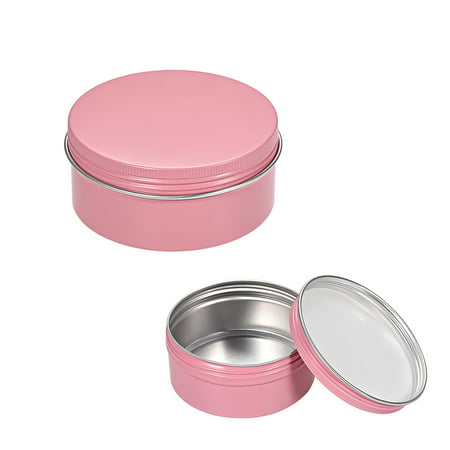5oz Round Aluminum Cans Tin Screw Top Metal Lid Containers Pink 150ml ...