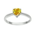 thumbnail image 1 of Bague Délicate pour Femmes en Forme de Cœur Jaune CZ 925 Argent Sterling, 1 of 2