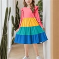 thumbnail image 6 of Youth 5-15Y Tiered Cake Dress Color Block Round Neck 2026 Spring Dresses for Youth Flutter Sleeve A-Line Twirly Skater, 6 of 6