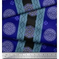 thumbnail image 2 of Soimoi polyester Crepe Fabric Stripe & Mandala Decorative Printed Fabric 1 Yard 42 Inch Wide, 2 of 3