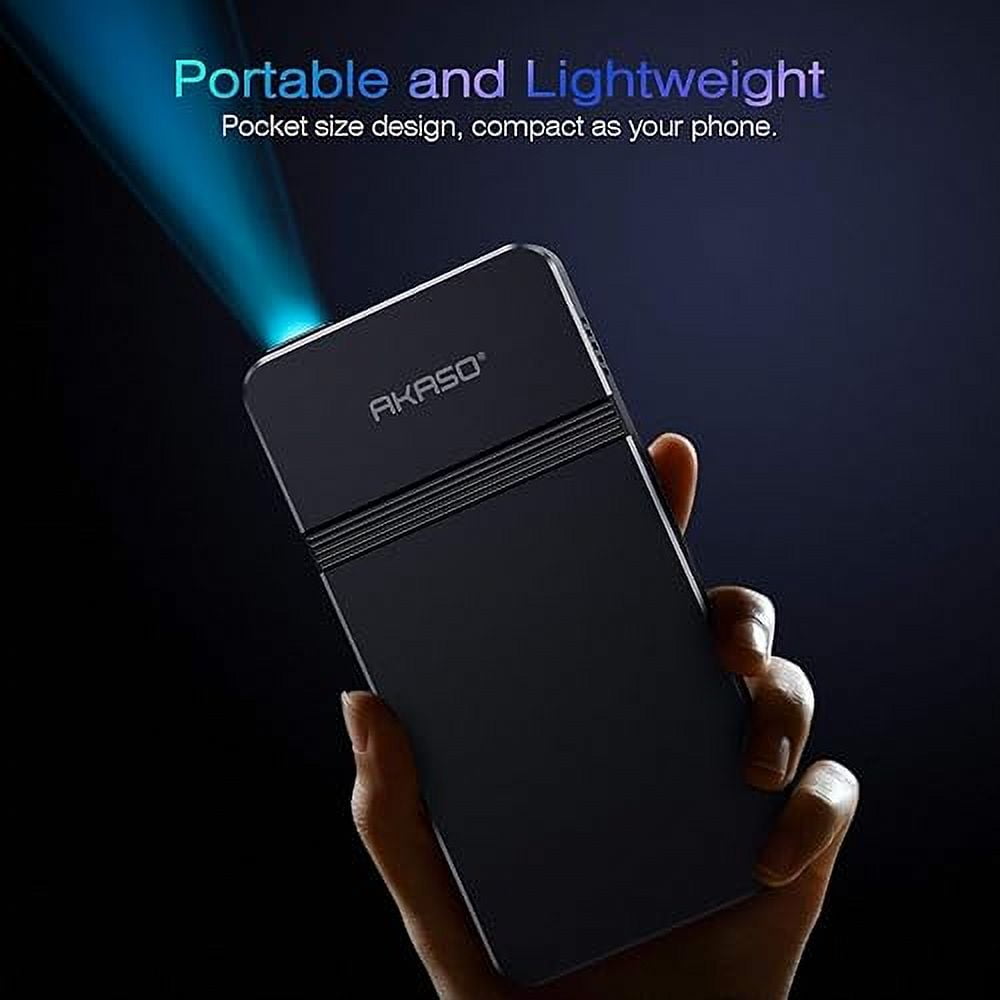 AKASO Mini Projector, Pocket-Sized DLP Portable Projector