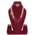 thumbnail image 3 of Artificial Imitation Rajputana Rajasthani Style Antique Traditional Ethnic Wear Gold Plated Meenakari Rani Haar Necklace set Choker Earring(MIRH160LFORED), 3 of 5