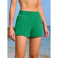 thumbnail image 2 of Women's Board Shorts with Soft Built in Soft Briefs High Waisted Elastic Swim Shorts with Pockets Classic Versatile Swimming Trunks, 2 of 7