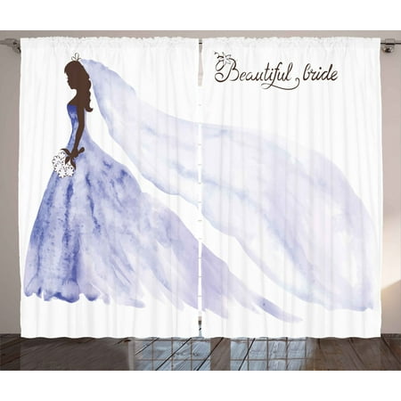 Bridal Shower Decorations Curtains 2 Panels Set Abstract