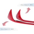 thumbnail image 2 of 4Pcs Tesla Door Handle & 2Pcs Turn Signal Side Camera Protector Covers Decoration Accessories for 2024 Tesla Model 3 HW4.0 3D Exterior Trims Wrap Stickers (Red) Red-Model3 2024 Red-Model3 2024, 2 of 5