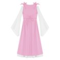 thumbnail image 6 of inhzoy Renaissance Dress for Girls Medieval Princess Costume Retro Lace-up Maxi Dress Halloween Dress up Pink 14, 6 of 7