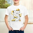 thumbnail image 3 of Huowey Boys T Shirt Top 5Th Birthday Short Sleeve Excavator Graphic Shirt Boy Third Outfit Toddler Gift Baby Tshirt Party Shirts Tee Tops,White,10-11 Years, 3 of 4