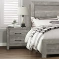 thumbnail image 4 of Rustic Style Gray Finish 1pc Nightstand of 2x Drawers Transitional Design Bedroom Furniture, 4 of 5