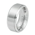 thumbnail image 2 of 9MM Comfort Fit Titanium Wedding Band White Brushed Center Shiny Step Edge Titanium Ring (Size 6 to 13), 2 of 2