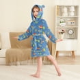 thumbnail image 2 of FORMRS Niños Bathrobe Unisex Hooded Robe Toddler Pajamas Sleepwear, Size 7-9T, Blue Cartoon Galaxy, 2 of 7