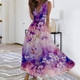 thumbnail image 3 of Baqcunre Casual Dresses for Women Sundresses for Women Elegant Wrap V Neck Sleeveless Maxi Dress Trendy Floral Print Flowy Beach Dress Dresses for Women 2024 Summer Dresses for Women 2024, 3 of 6