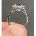 thumbnail image 3 of Lab Created 3.7 Ctw Cornflower Blue Sapphire Princess Diana Oval Ring Engagement Ring Promise Ring, 3 of 5