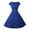 Blue, variant on AOOCHASLIY Women's Summer Trendy Short Sleeve V Neck Vintage Solid Party Swing Dress