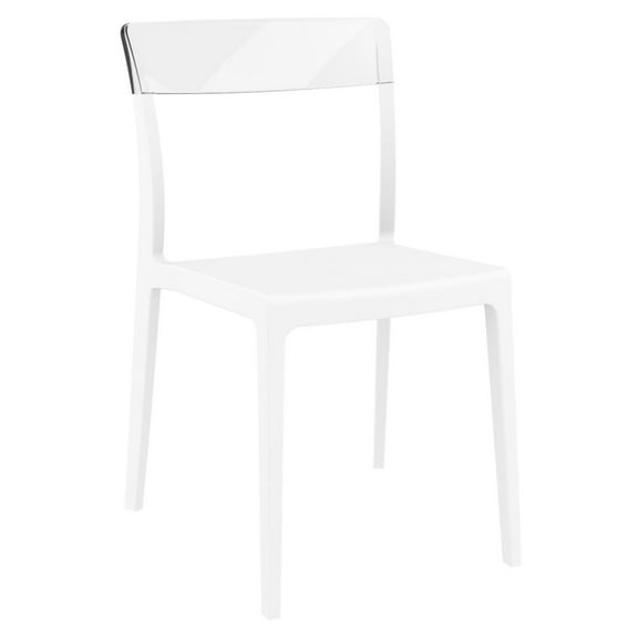 33" White Refined Patio Dining Chair