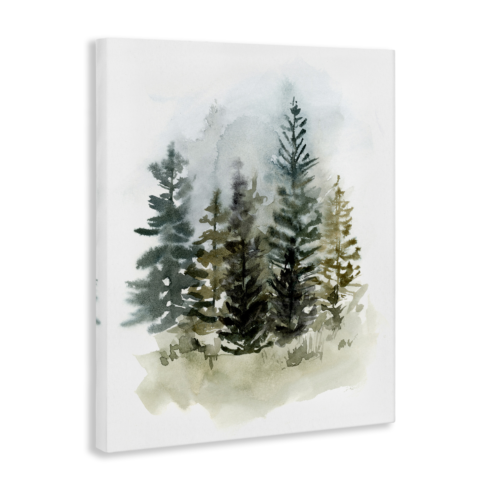Stupell Industries Layered Woodland Trees Botanical & Floral Painting Gallery Wrapped Canvas Art Print Wall Art, 24 x 30