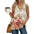 thumbnail image 2 of GERsome Tank Tops for Women Summer V Neck Sleeveless Floral T Shirts Trendy Loose Fit Beach Vacation Tops S-2XL, 2 of 7