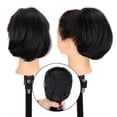 thumbnail image 4 of Ponytail Natural Black Chignon Updo Ponytail Hair Extension Straight Elastic Band Hair Bun Ponytail Extension Synthetic Short Straight Drawstring, 4 of 6