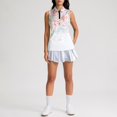 thumbnail image 5 of Womens Golf Shirts Printed Sleeveless Golf Vest Collared Zip Up, Athletic Quick Dry Tank Top for Summer Sports White L, 5 of 6