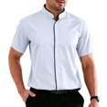 thumbnail image 2 of OIOLOYJM Mens Dress Shirt Regular Fit Stand Collar Stretch Short Sleeve Button Down Business Work Shirts Lightweight Breathable Foldable Outdoor Office Outfits White L, 2 of 5