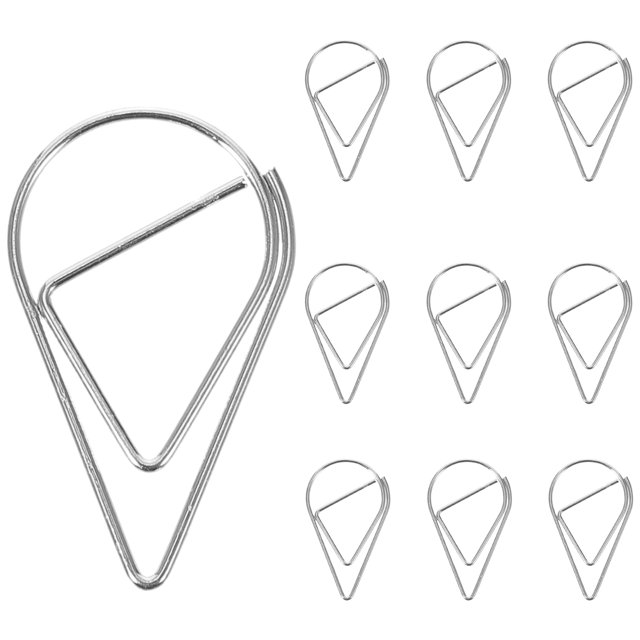 10Pcs Paper Note Metal Clips Decorative Bills Clamp Dripping Shaped Pin Office Accessories