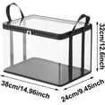 thumbnail image 7 of Large Clear Thick Plastic Storage Box With Hinged Lid, Clear Storage Pro, Heavy Duty PVC Storage Box with Zipper Lid, Foldable Organizer Bin with Handles for Clothes, Books, 7 of 7