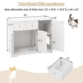 thumbnail image 2 of Demi Bonn 40" Cat Litter Box Enclosure with 2 Drawers and 3 Doors, Hidden Litter Box for Cats, Cat House Furniture for Side Table or Nightstand, White, 2 of 10