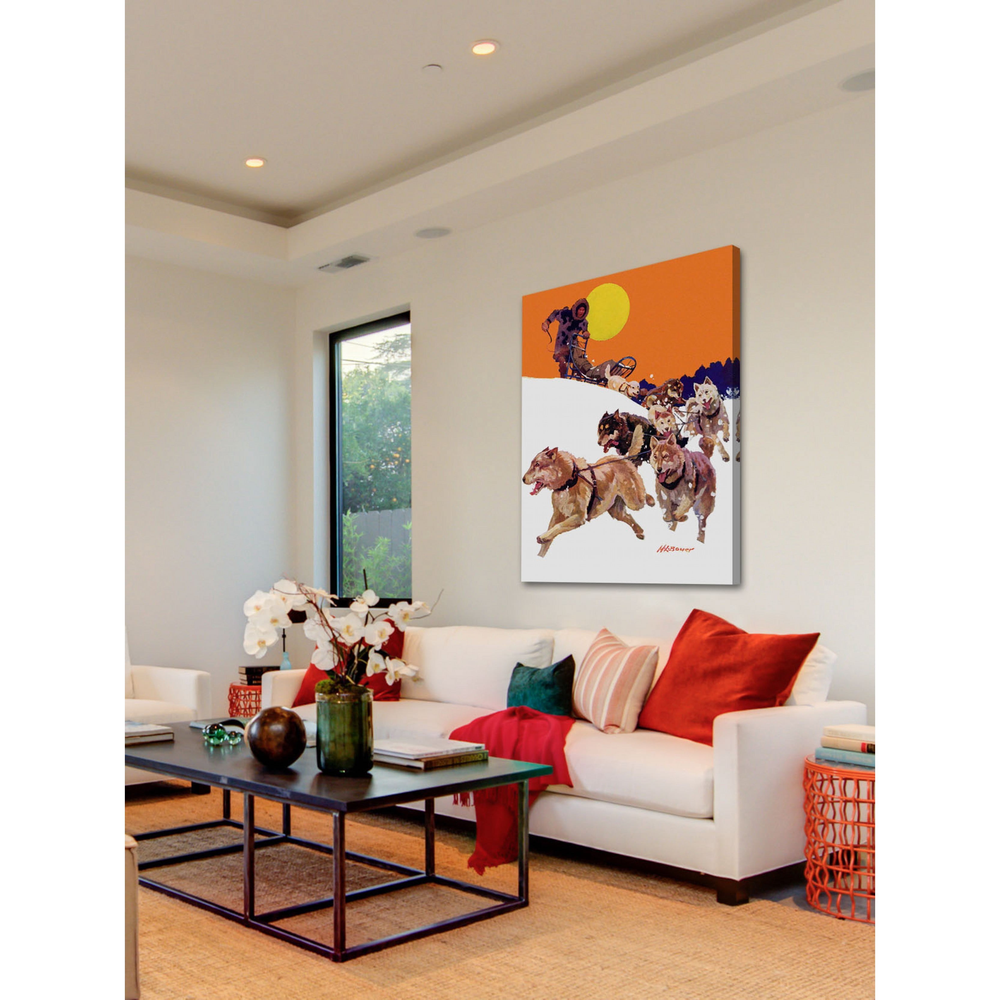 Marmont Hill Eskimo and Dog Sled by Maurice Bower Painting Print on Canvas