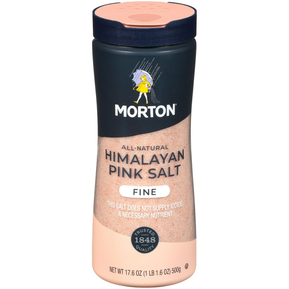 Morton Himalayan Pink Salt, Fine for Baking, Blending and More, 17.6