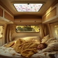 thumbnail image 2 of XYZCANDO Rabbit Easter Egg Skylight Cover Foldable RV Black Out Window Covers Camper Window Cover with Hook And Loop Sunproof UV Rays Protection Camper Trailer Fan Vent Cover White, 2 of 7
