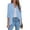 Light Blue, variant on Women's Open Front 3/4 Sleeve Draped Ruffles Knit Cardigan