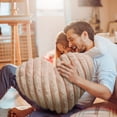 thumbnail image 5 of Coollooc Heart Shaped Fluffy Striped Pillow Throw Pillows, 18 Inch Heart Shaped Throw Pillows for Bed Couch Chair Bedroom Room, Cute Small Pillow for Valentines Day Wedding Home Decor(Beige), 5 of 7