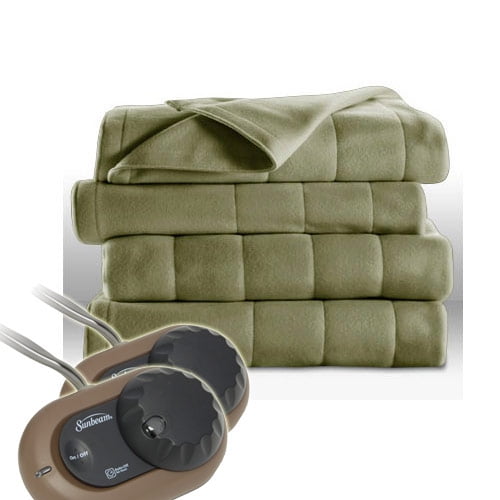 Sunbeam Heated Electric Blanket Quilted Fleece Royal Dreams Queen Ivy