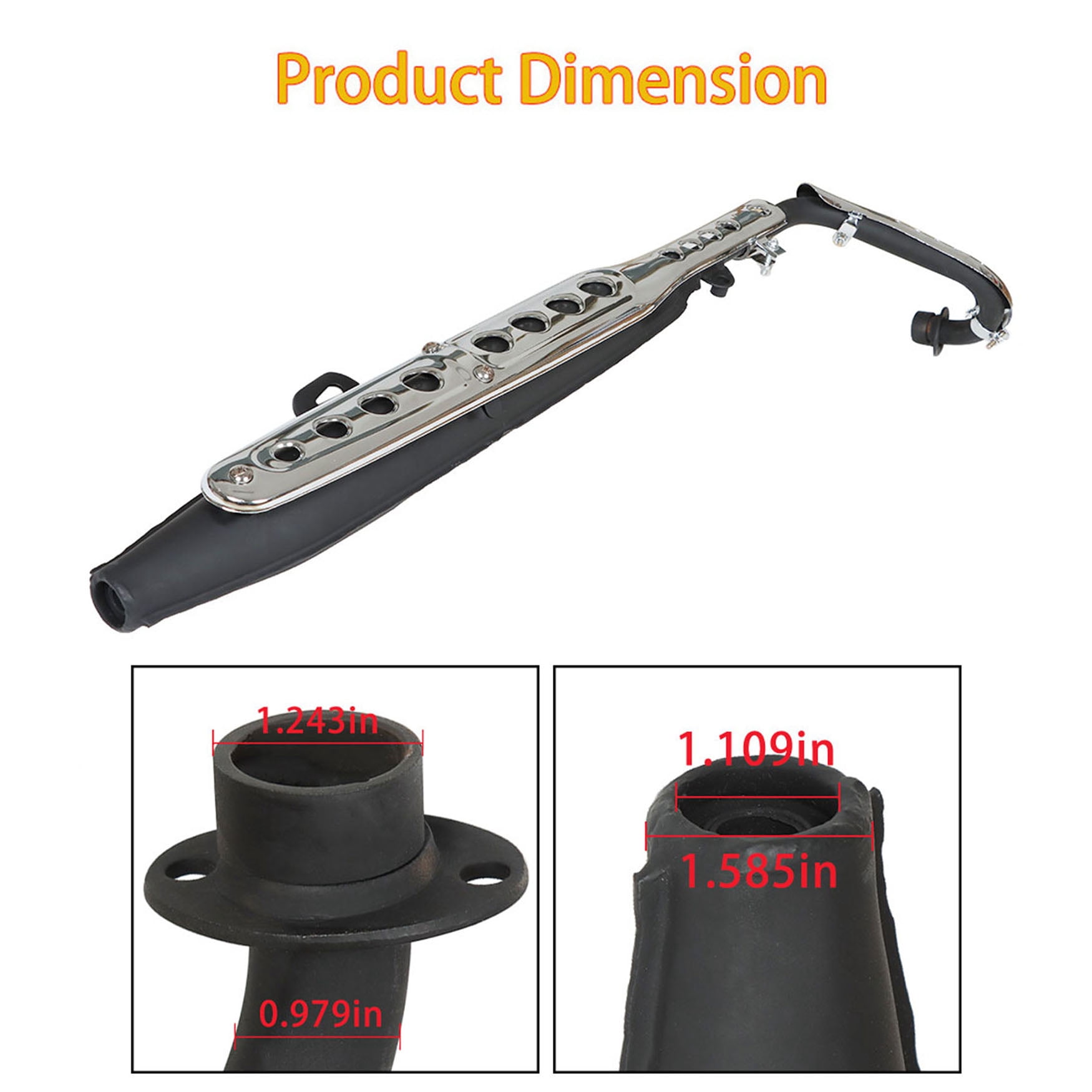 LABLT Muffler Exhaust Pipe System for Honda Mini Trail CT 70, 49CC-125CC, Durable Replacement